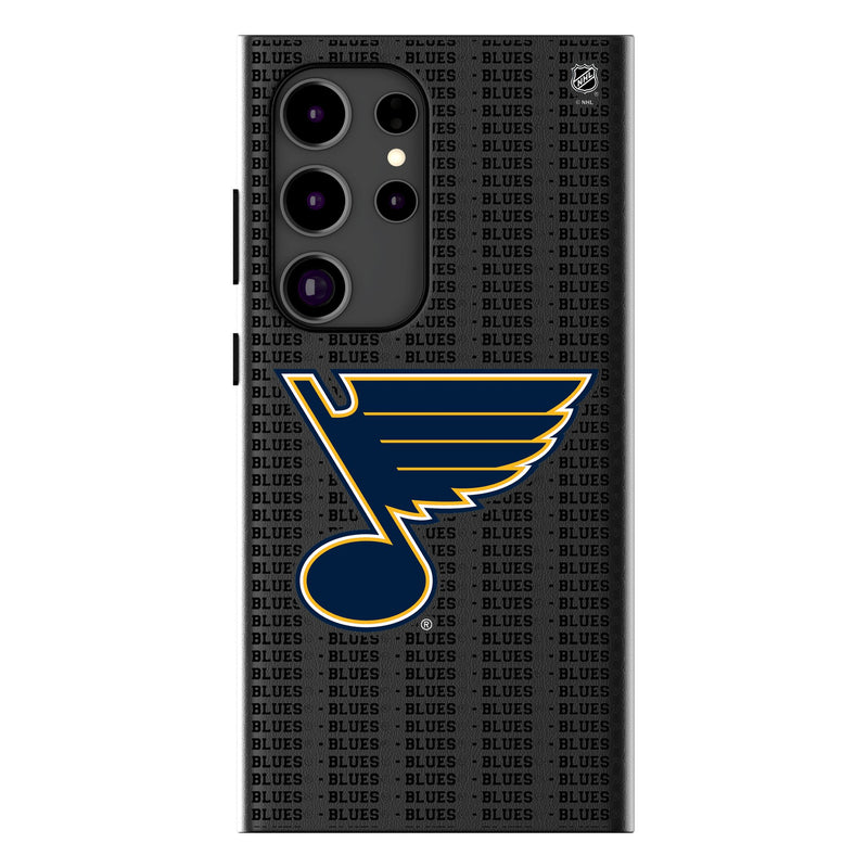 St. Louis Blues Text Backdrop Galaxy MagSafe Compatible Phone Case