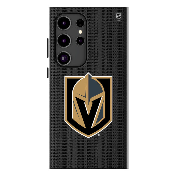 Vegas Golden Knights Text Backdrop Galaxy MagSafe Compatible Phone Case