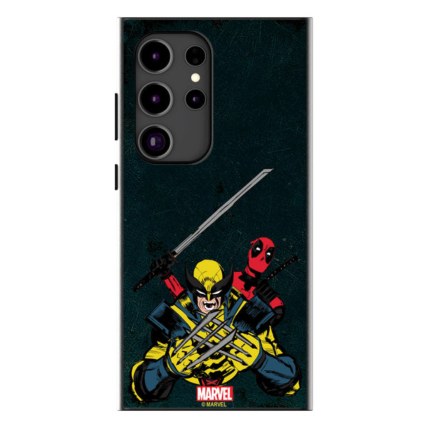 Marvel Deadpool Wolverine Badge Galaxy MagSafe Compatible Phone Case