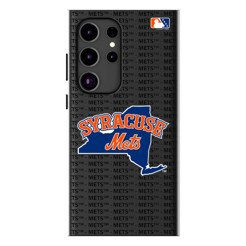 Syracuse Mets Text Backdrop Galaxy MagSafe Compatible Phone Case