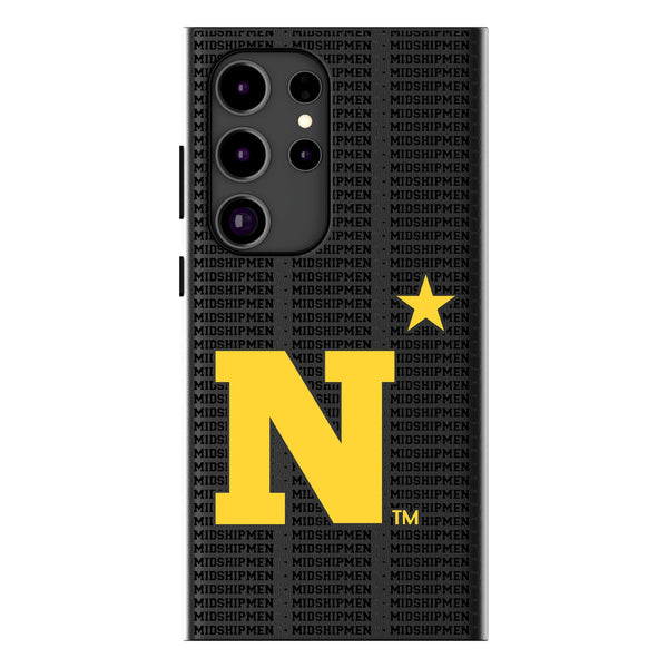 United State Naval Academy Midshipmen Text Backdrop Galaxy MagSafe Compatible Phone Case