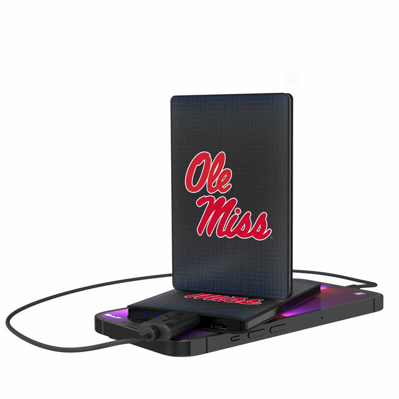 University of Mississippi Rebels Linen 2500mAh Credit Card Powerbank