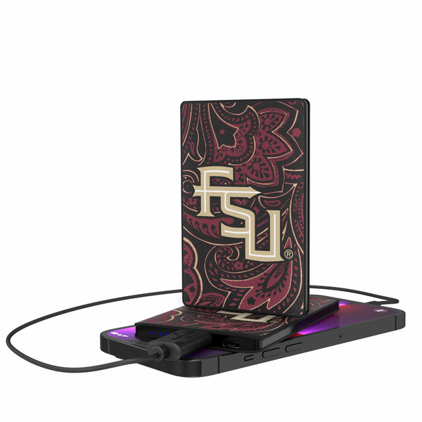 Florida State University Seminoles Athletic Wordmark Paisley 2500mAh Credit Card Powerbank