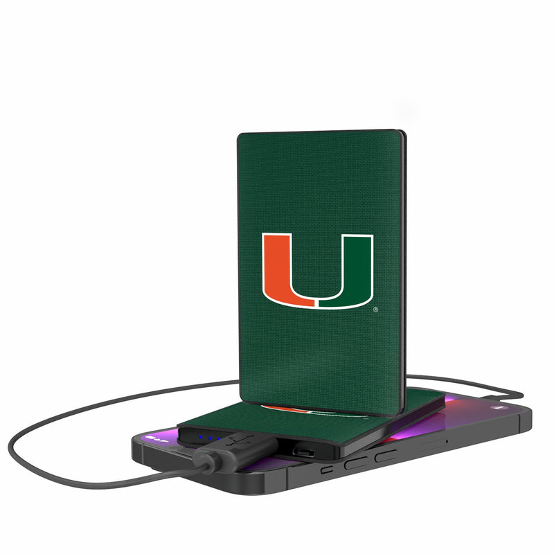 University of Miami Hurricanes Solid 2500mAh Credit Card Powerbank