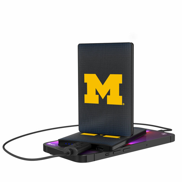 University of Michigan Wolverines Linen 2500mAh Credit Card Powerbank