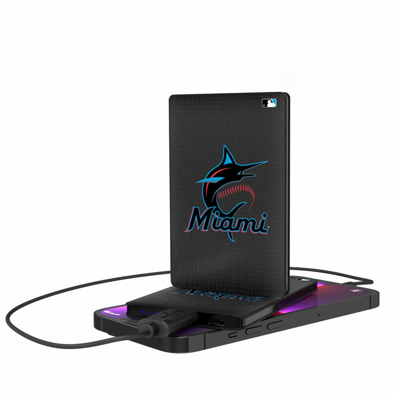 Miami Marlins Linen 2500mAh Credit Card Powerbank