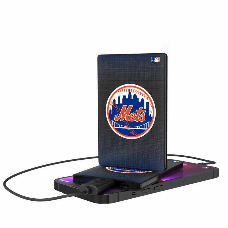 New York Mets Linen 2500mAh Credit Card Powerbank