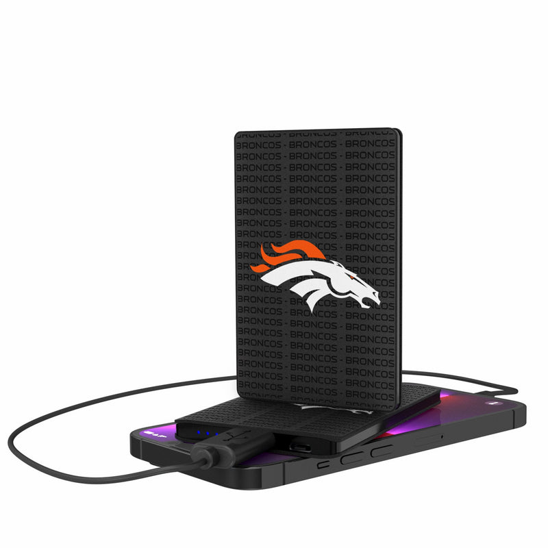 Denver Broncos Text Backdrop 2500mAh Credit Card Powerbank