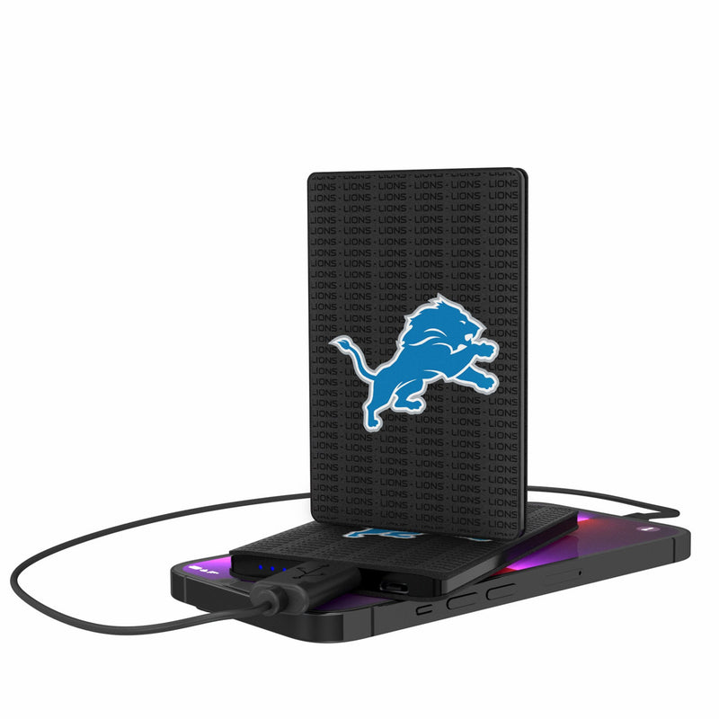 Detroit Lions Text Backdrop 2500mAh Credit Card Powerbank