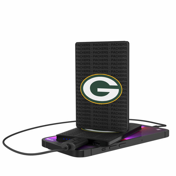 Green Bay Packers Text Backdrop 2500mAh Credit Card Powerbank