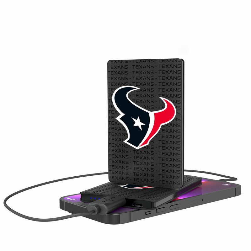 Houston Texans Text Backdrop 2500mAh Credit Card Powerbank