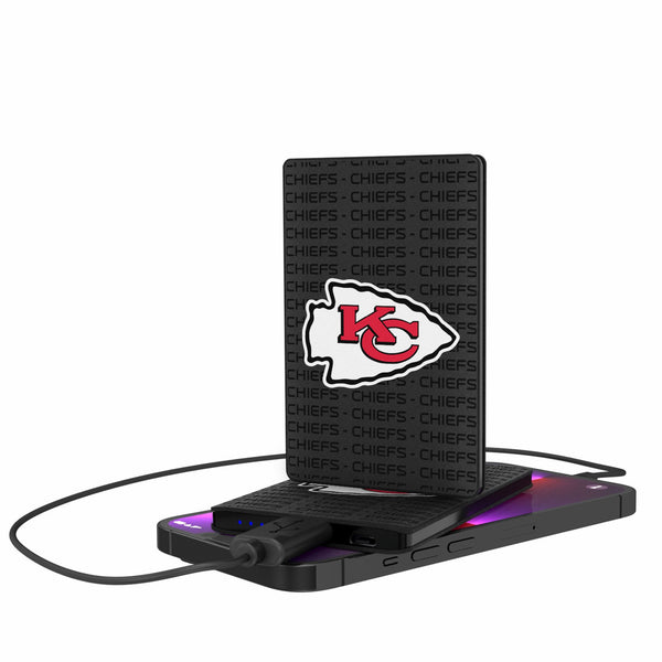 Kansas City Chiefs Text Backdrop 2500mAh Credit Card Powerbank