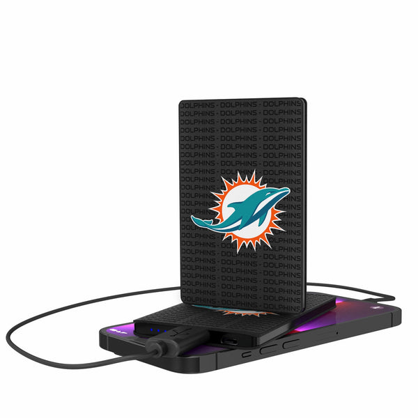 Miami Dolphins Text Backdrop 2500mAh Credit Card Powerbank