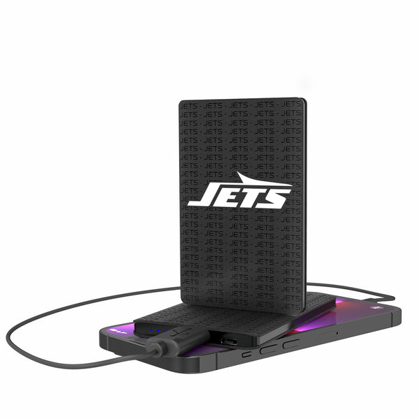 New York Jets Text Backdrop 2500mAh Credit Card Powerbank