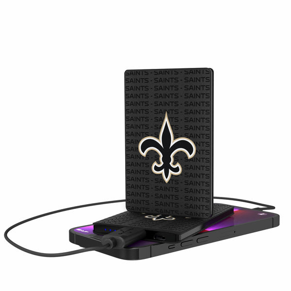 New Orleans Saints Text Backdrop 2500mAh Credit Card Powerbank