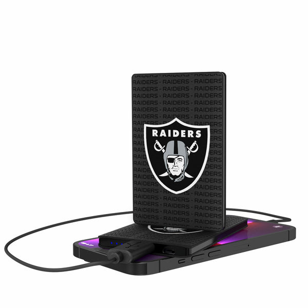 Las Vegas Raiders Text Backdrop 2500mAh Credit Card Powerbank