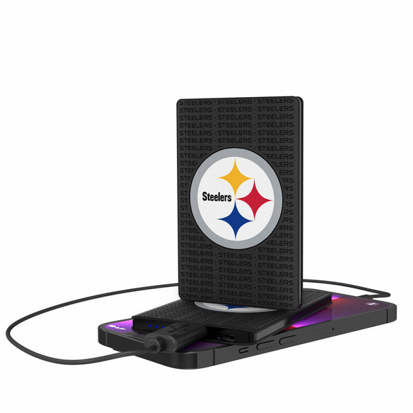 Pittsburgh Steelers Text Backdrop 2500mAh Credit Card Powerbank