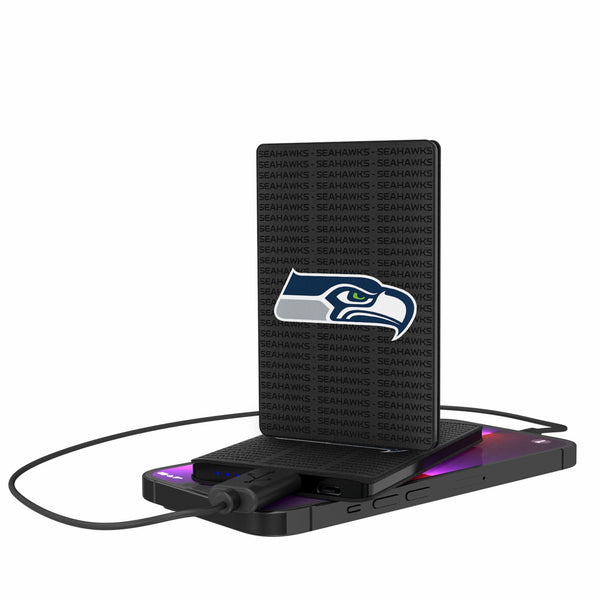 Seattle Seahawks Text Backdrop 2500mAh Credit Card Powerbank