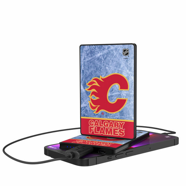 Calgary Flames Ice Wordmark 2500mAh Credit Card Powerbank