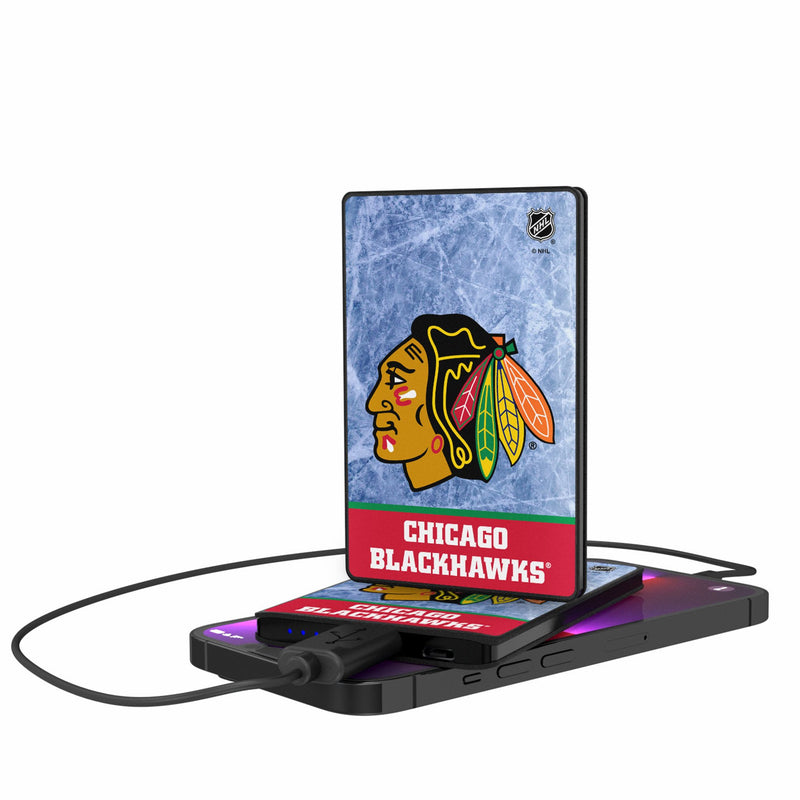 Chicago Blackhawks Ice Wordmark 2500mAh Credit Card Powerbank