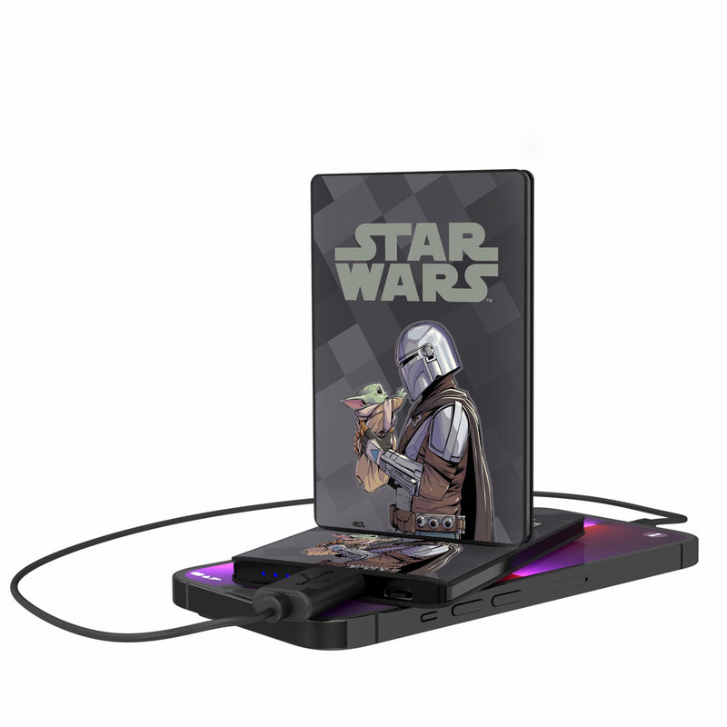 Star Wars: The Mandalorian Grogu and Din Djarin Color Block 2500mAh Credit Card Powerbank