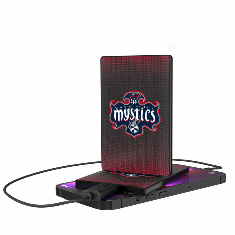 Washington Mystics Linen 2500mAh Credit Card Powerbank