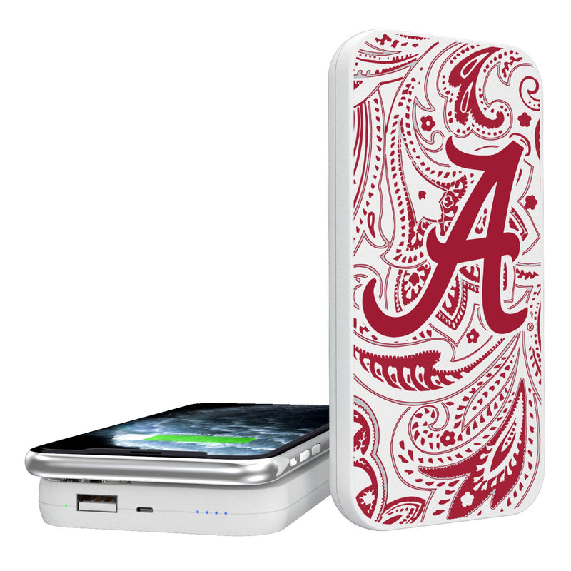 University of Alabama Crimson Tide Script A Paisley 5000mAh Portable Wireless Charger