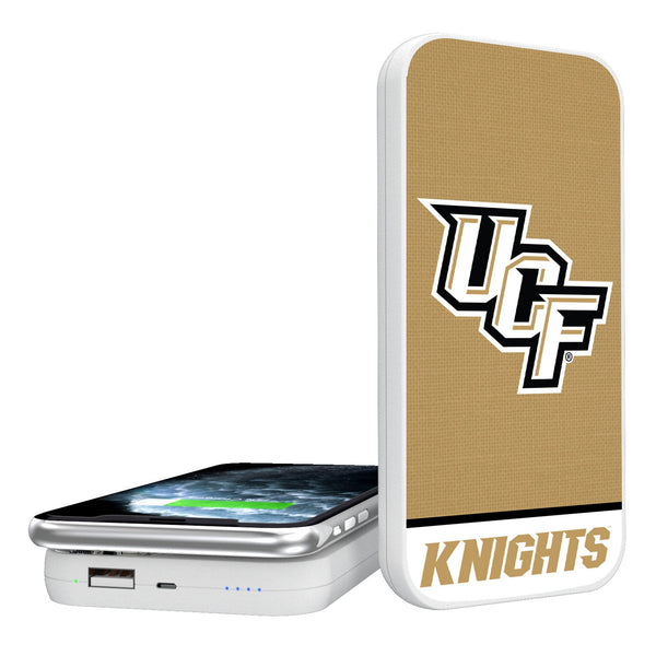 University of Central Florida Golden Knights Endzone Solid 5000mAh Portable Wireless Charger