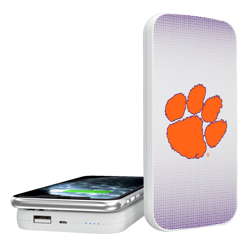 Clemson University Tigers Linen 5000mAh Portable Wireless Charger