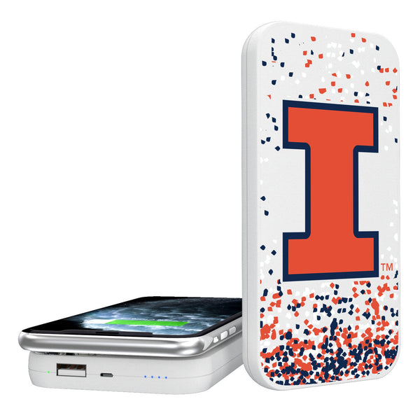 University of Illinois Fighting Illini Confetti 5000mAh Portable Wireless Charger