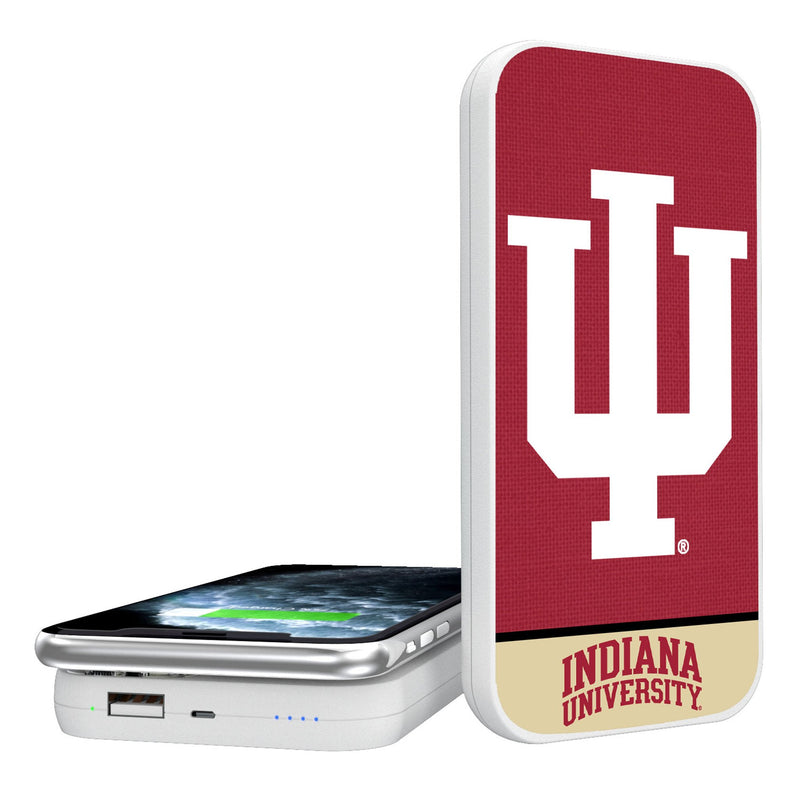 Indiana University Hoosiers Endzone Solid 5000mAh Portable Wireless Charger