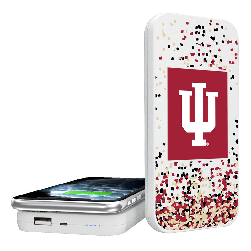 Indiana University Hoosiers Confetti 5000mAh Portable Wireless Charger