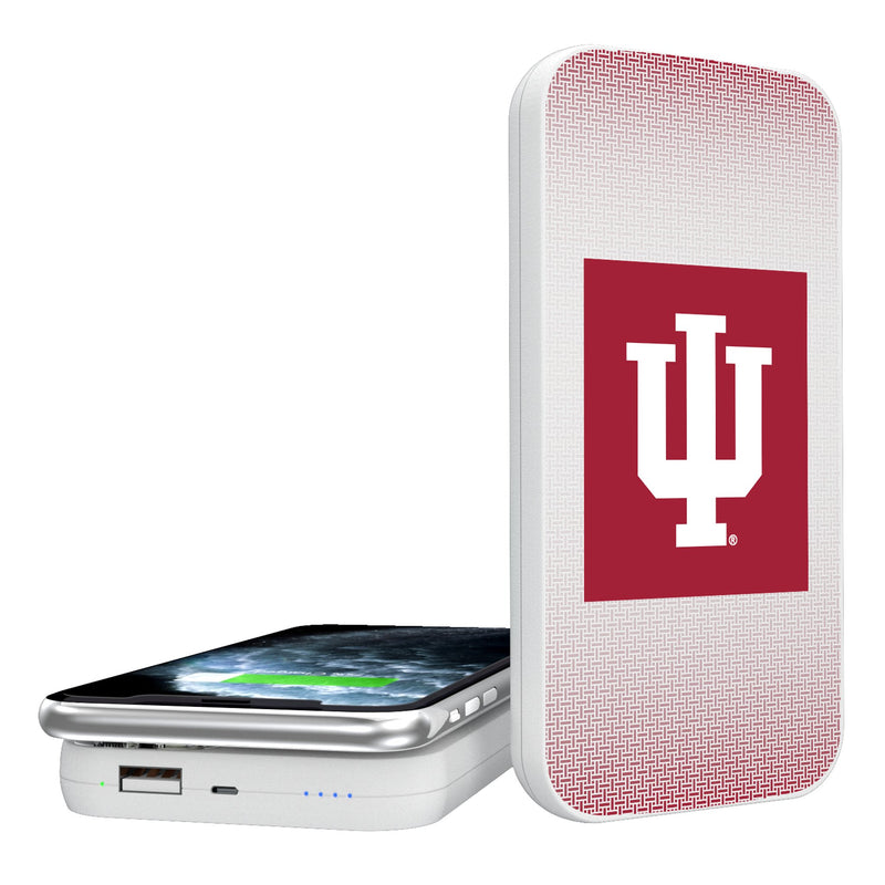 Indiana University Hoosiers Linen 5000mAh Portable Wireless Charger