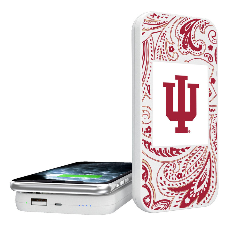 Indiana University Hoosiers Paisley 5000mAh Portable Wireless Charger