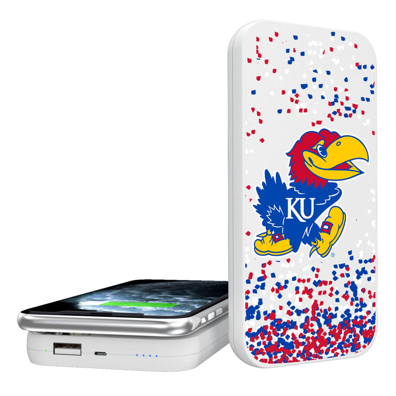 University of Kansas Jayhawks Confetti 5000mAh Portable Wireless Charger