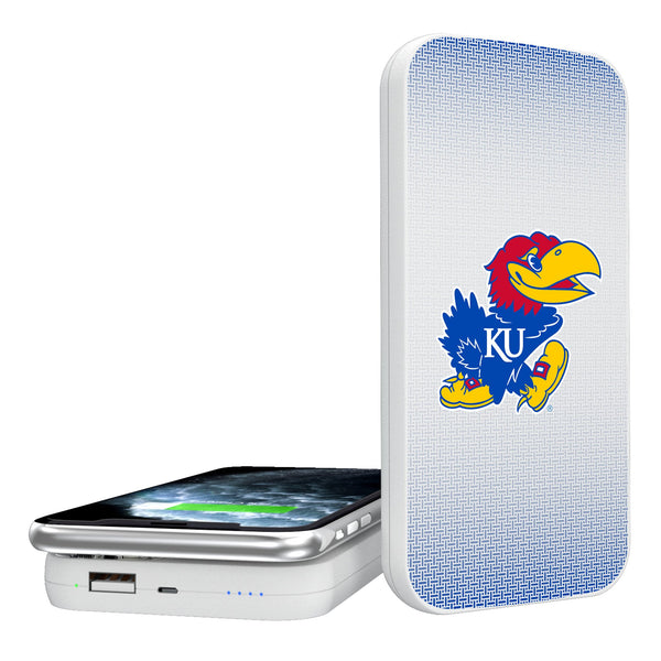 University of Kansas Jayhawks Linen 5000mAh Portable Wireless Charger