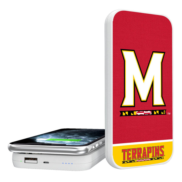 University of Maryland Terrapins Endzone Solid 5000mAh Portable Wireless Charger