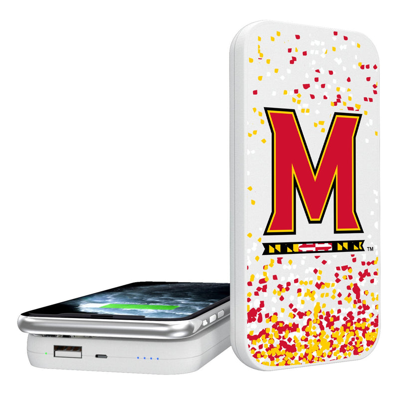 University of Maryland Terrapins Confetti 5000mAh Portable Wireless Charger