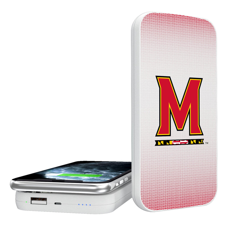 University of Maryland Terrapins Linen 5000mAh Portable Wireless Charger