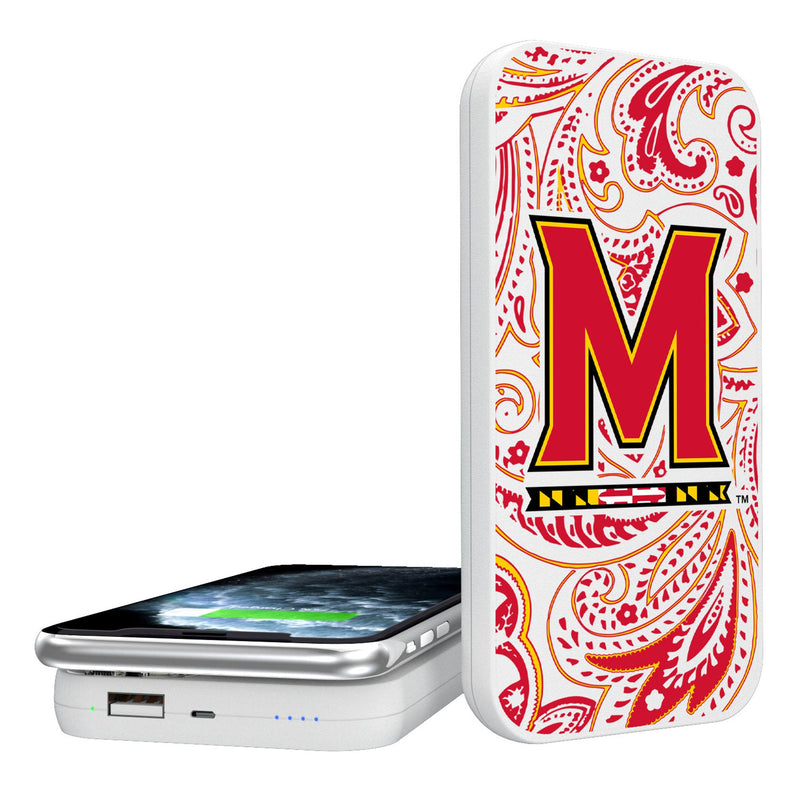 University of Maryland Terrapins Paisley 5000mAh Portable Wireless Charger