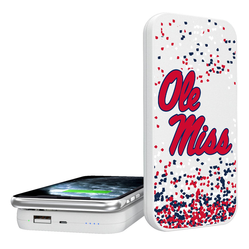 University of Mississippi Rebels Confetti 5000mAh Portable Wireless Charger