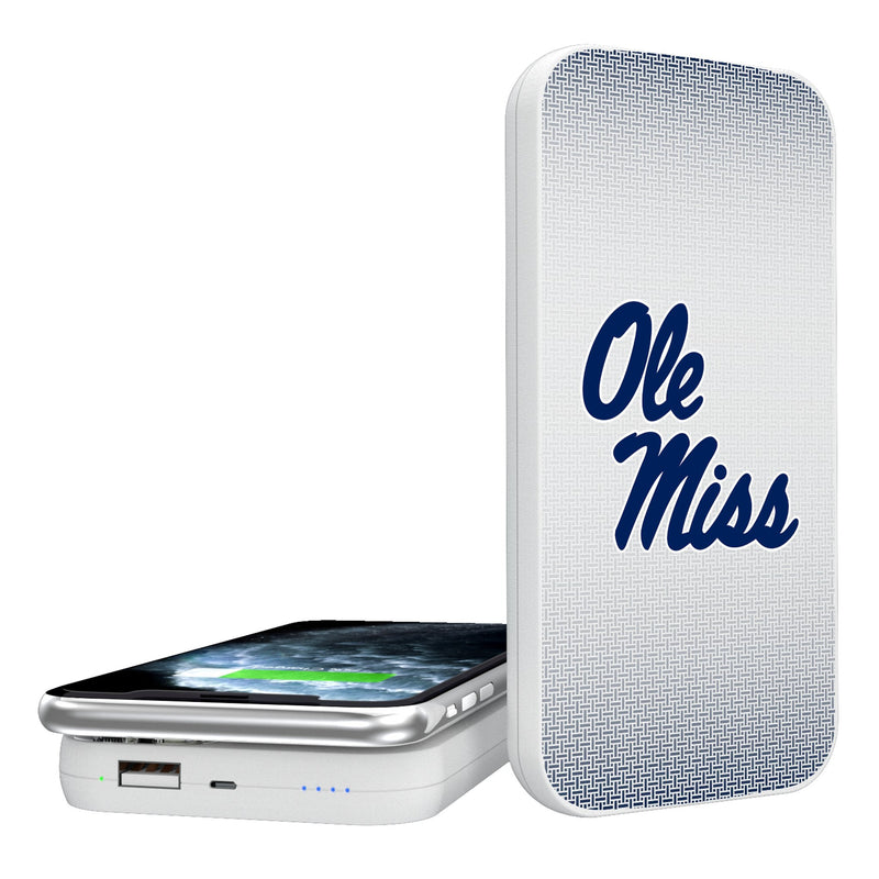 University of Mississippi Rebels Linen 5000mAh Portable Wireless Charger