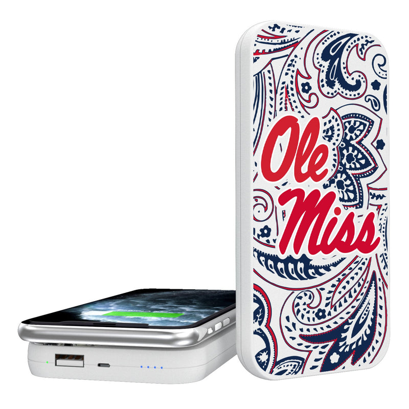 University of Mississippi Rebels Paisley 5000mAh Portable Wireless Charger