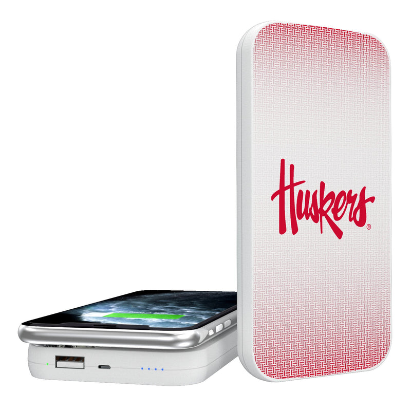 University of Nebraska Huskers Linen 5000mAh Portable Wireless Charger