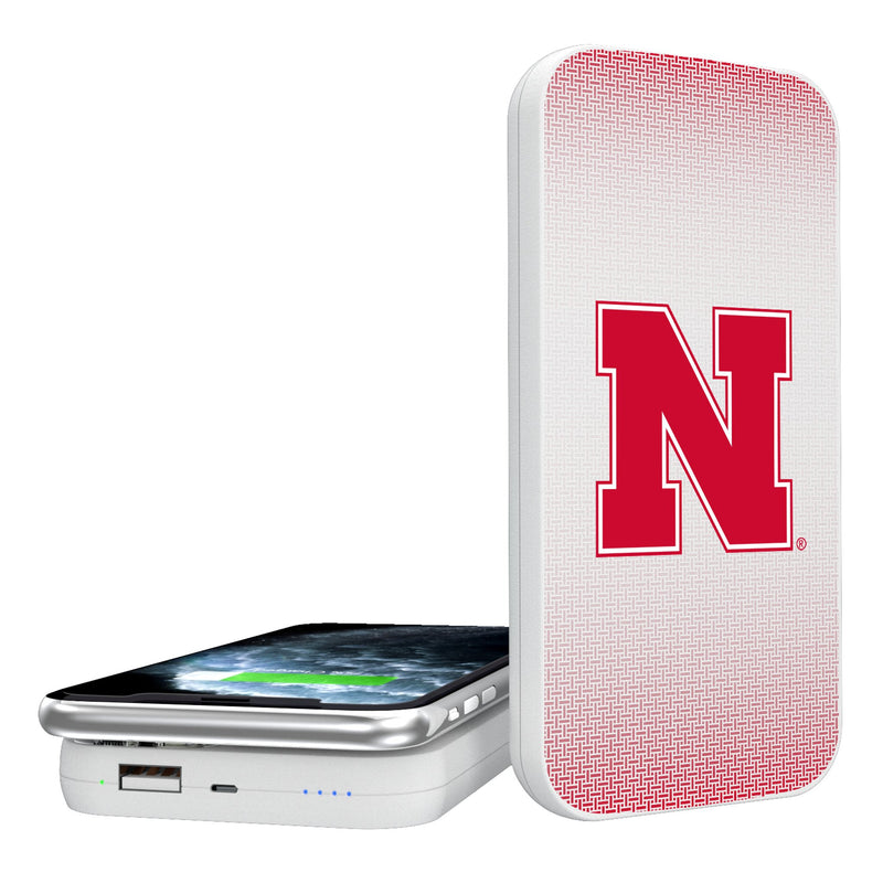 University of Nebraska Huskers Block N Linen 5000mAh Portable Wireless Charger