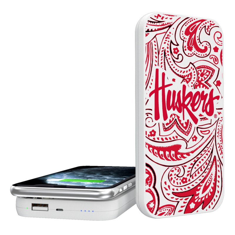 University of Nebraska Huskers Paisley 5000mAh Portable Wireless Charger