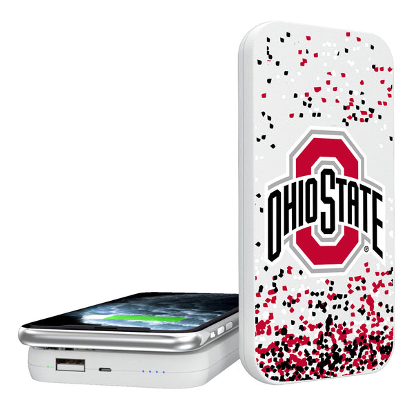 Ohio State University Buckeyes Confetti 5000mAh Portable Wireless Charger