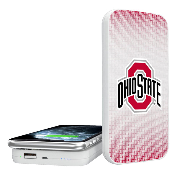 Ohio State University Buckeyes Linen 5000mAh Portable Wireless Charger