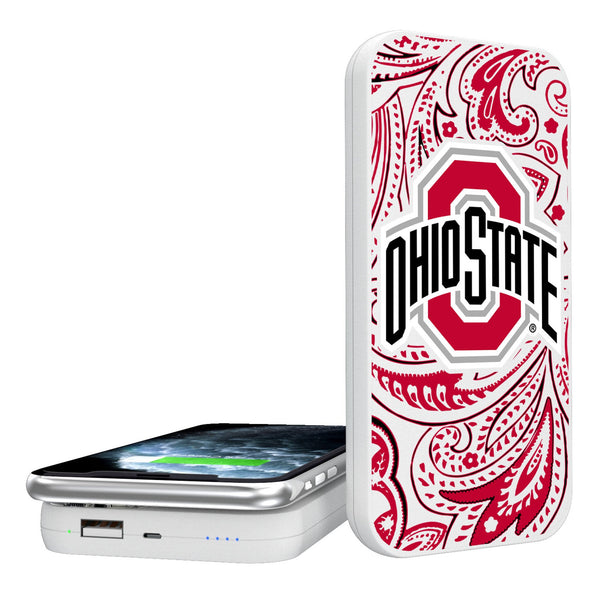 Ohio State University Buckeyes Paisley 5000mAh Portable Wireless Charger