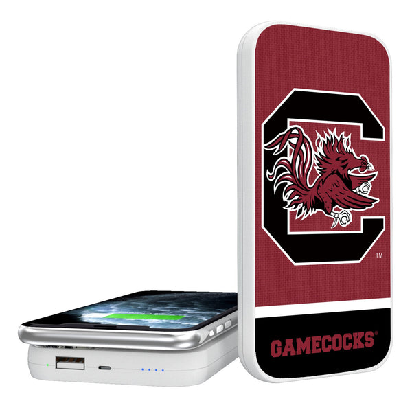 University of South Carolina Gamecocks Endzone Solid 5000mAh Portable Wireless Charger